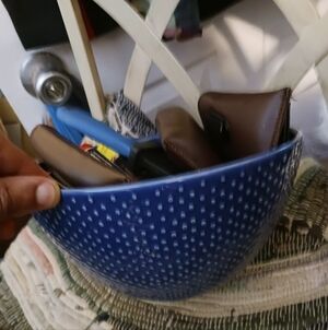 Primagera Serving Bowl From Portugal 10"×5.5",Blue Ceramic With Raised Dots